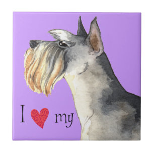 Azulejo Amo mi Schnauzer en miniatura