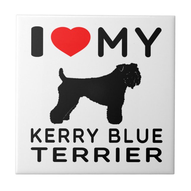 Azulejo Amo mi terrier de azul de Kerry (Frente)