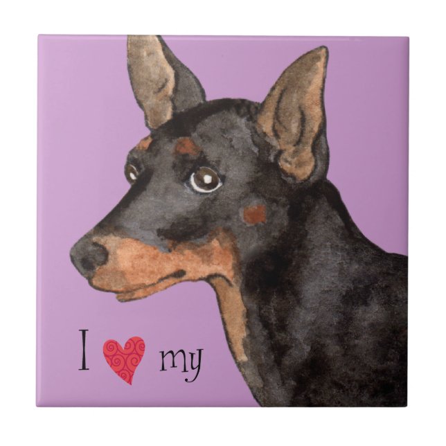 Azulejo Amo mi Toy Manchester Terrier (Frente)