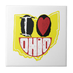 Azulejo Amo Ohio Sonriendo Cara Feliz