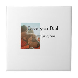 Azulejo Amo papá padre día agregar nombre de foto simple