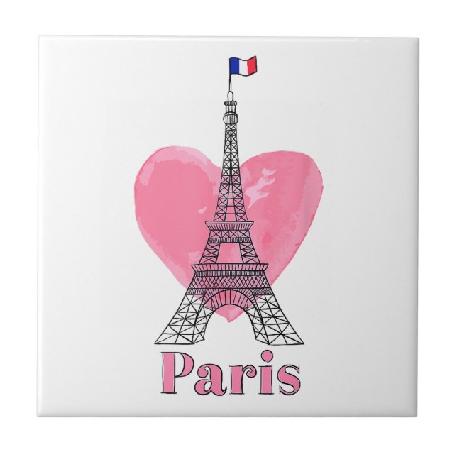 Azulejo Amo París Torre Eiffel Francia Regalo (Frente)
