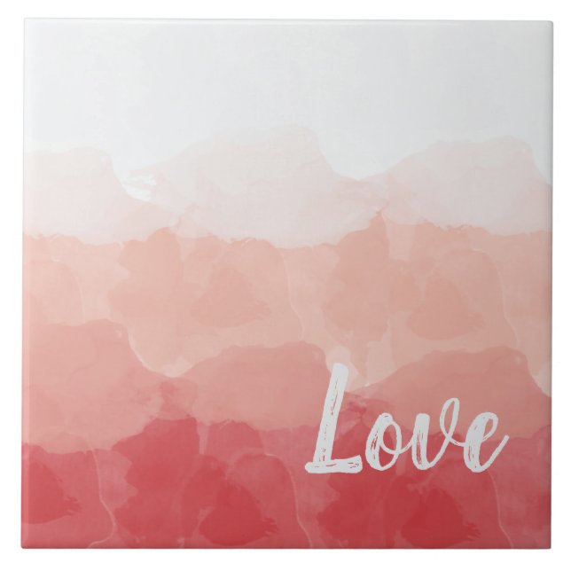 Azulejo Amor acuarela rosa (Frente)