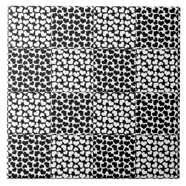 Azulejo Amor controlado en blanco y negro (Frente)