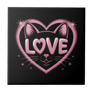 Azulejo Amor de Gato Brillante
