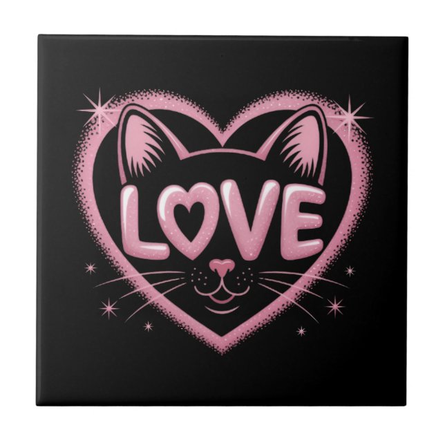 Azulejo Amor de Gato Brillante (Frente)