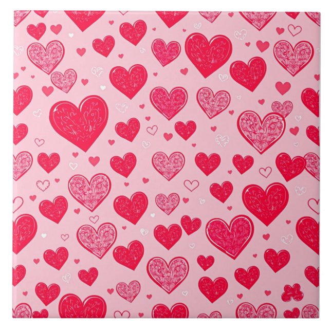 Azulejo Amor de San Valentín-Corazones de San Valentín (Frente)