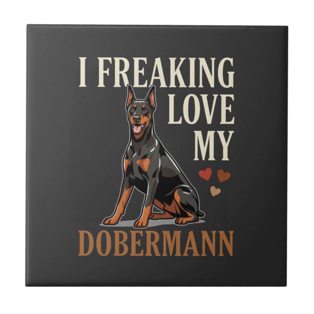 Azulejo Amor Dobermann Amante Perros (Frente)