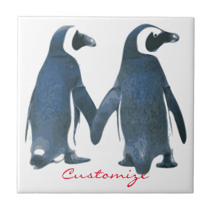 Azulejo Amor pájaros Pingüino Pareja Thunder_Cove