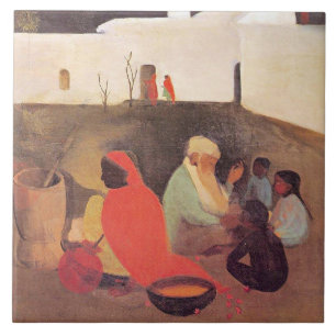 Azulejo Amrita Sher-Gil - Antiguo narrador de historias, a
