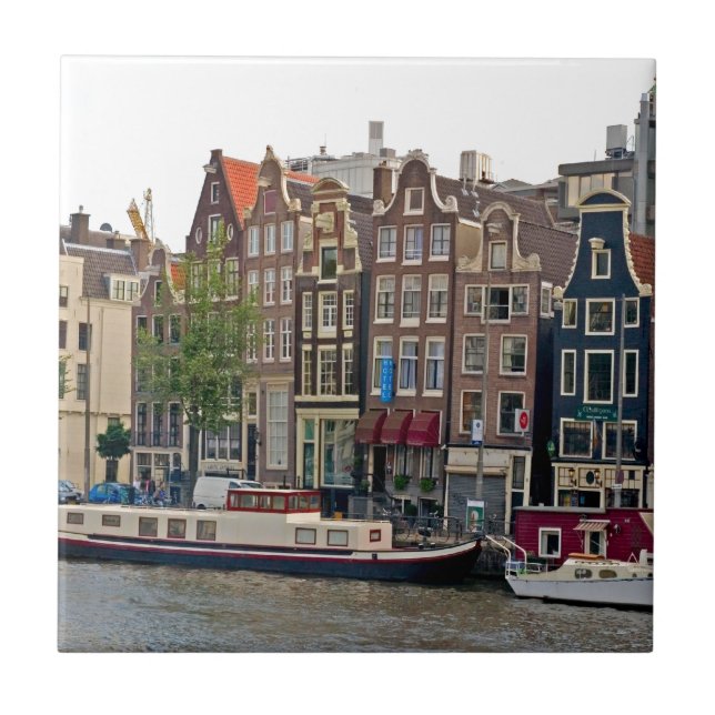 Azulejo Amsterdam, casas en el canal (Frente)