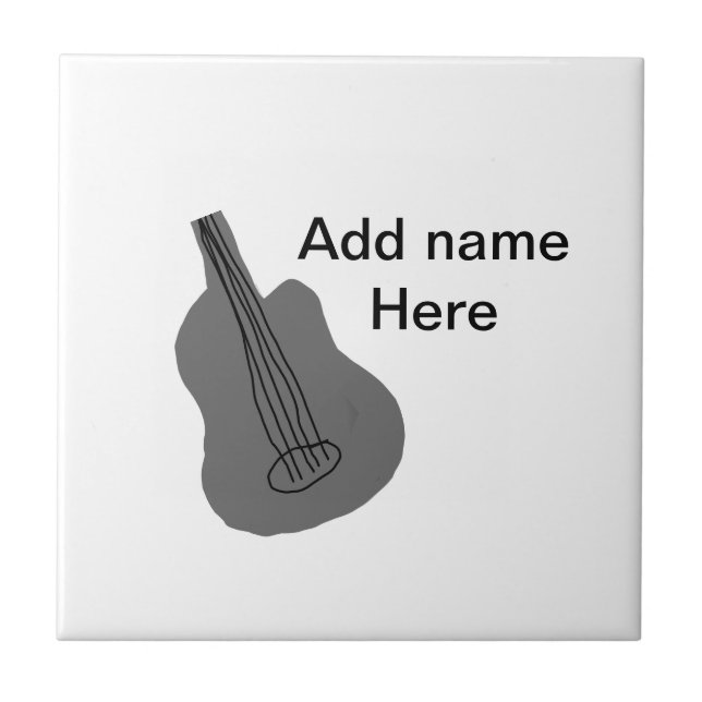 Azulejo Añadir el nombre texto guitarra acústica marrón ed (Frente)