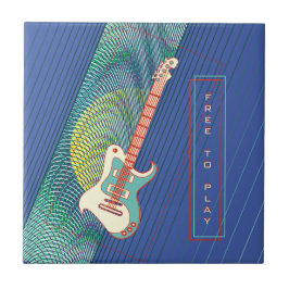 Azulejo Añadir nombre a la guitarra eléctrica Verde azulad