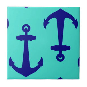 Azulejo Ancla Azul De La Marina En La Decoración De La Cos