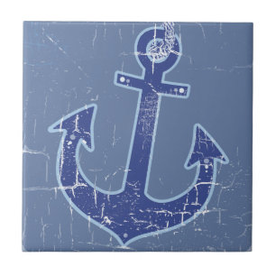 Azulejo Anclaje marinero azul