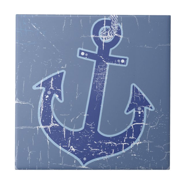 Azulejo Anclaje marinero azul (Frente)