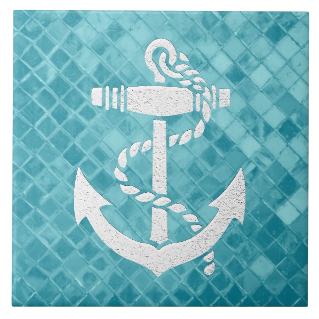 Azulejo Anclaje marino sobre el patrón de vidrio marino Aq (Frente)