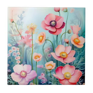 Azulejo Anemones acuáticos subacuáticos elegantes