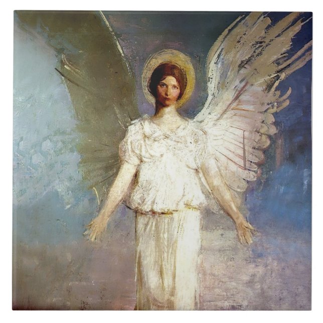 Azulejo “Angel al mediodía” de Abbott Thayer (Frente)
