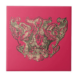 Azulejo Angel – Coat of arms – Emblem pink