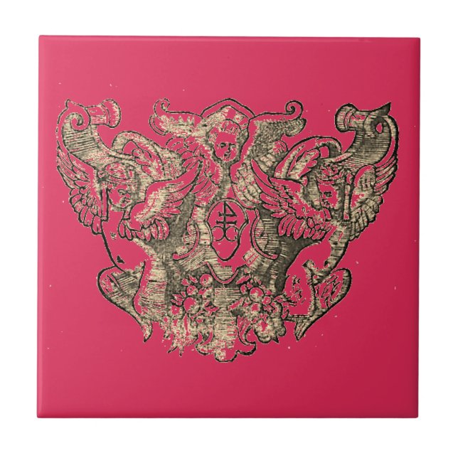 Azulejo Angel – Coat of arms – Emblem pink (Frente)