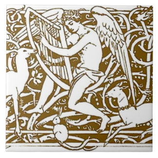 Azulejo Ángel con arpa
