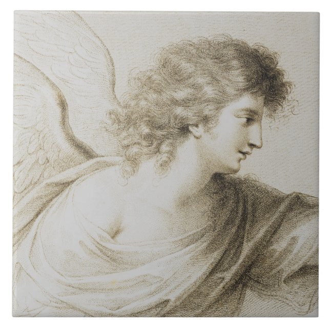 Azulejo ángel cristiano por Francesco Bartolozzi (Frente)