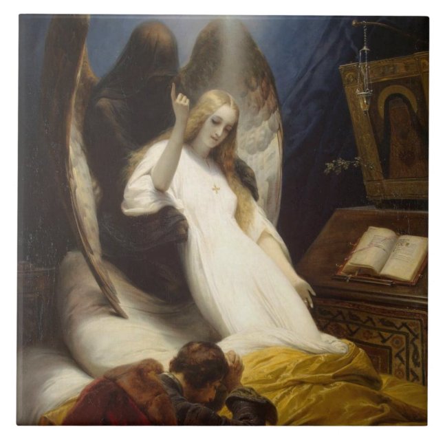 Azulejo Ángel de la muerte (yendo al cielo) (Horace Vernet (Frente)