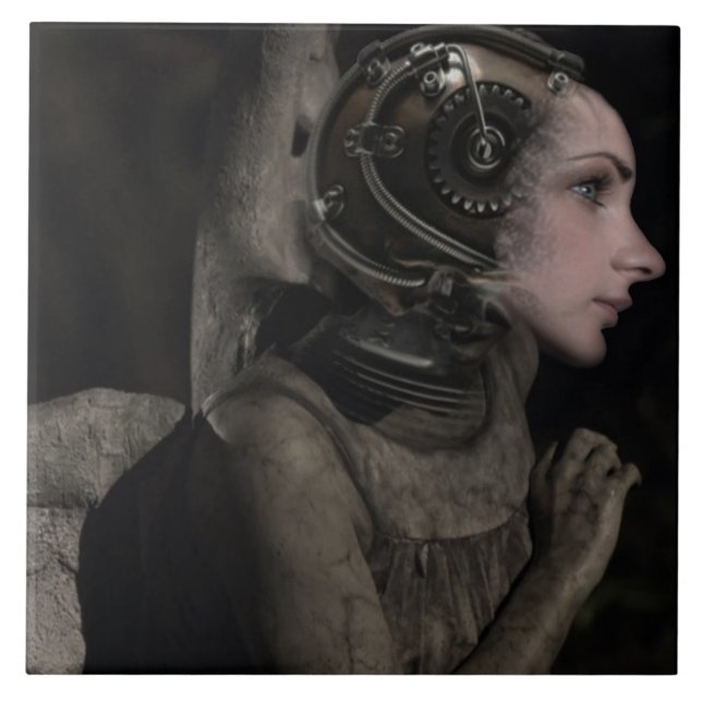 Azulejo Ángel de Steampunk (Frente)