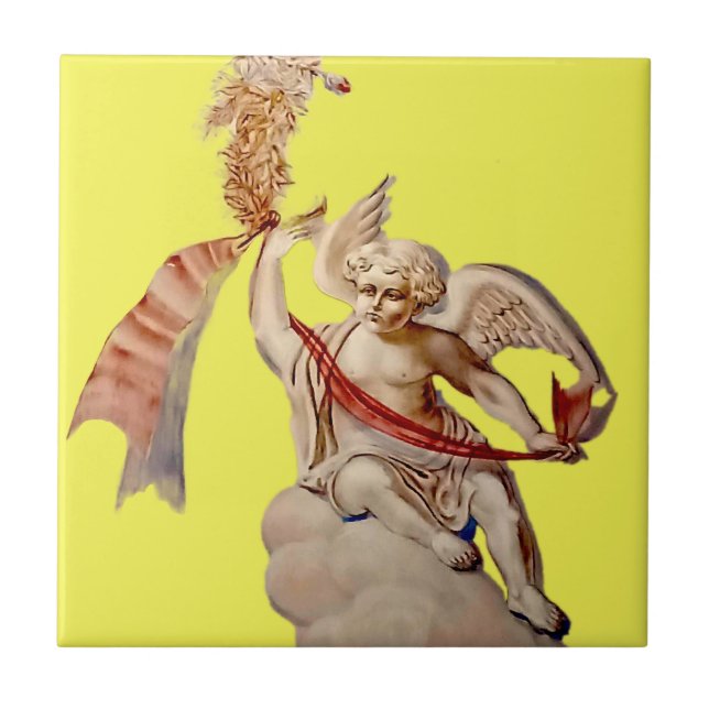 Azulejo Ángel del cielo antiguo (Frente)