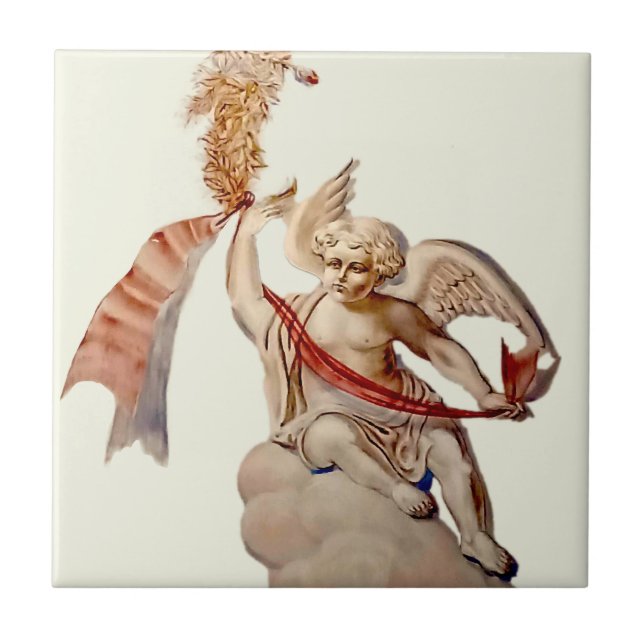Azulejo Ángel del cielo antiguo (Frente)