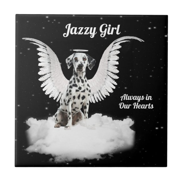 Azulejo Angel Dog Dalmatian Mascota Tile (Frente)