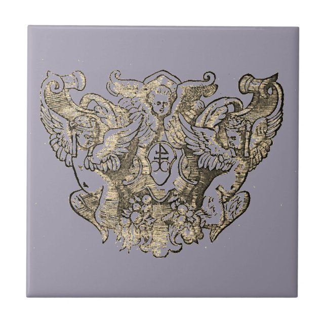 Azulejo Angel Engelsputte Coat of arms Emblem baroque (Frente)