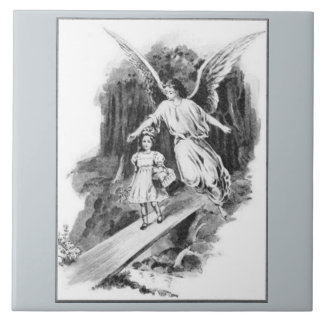 Azulejo Ángel Protegiendo Un Nilo Infantil Chica