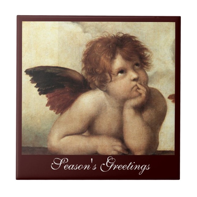 Azulejo ÁNGEL / Querubín alado Raffaello Sanzio (Frente)