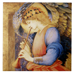 Azulejo “Ángel tocando un flageolet” de Edward Burne Jones