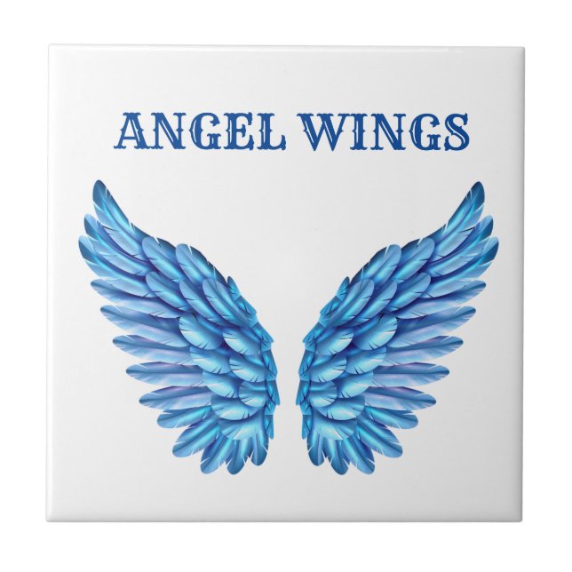 Azulejo Angel Wings Tile Cerámico, Pequeño (4,25" x 4,25") (Frente)