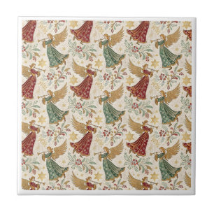Azulejo Ángeles de Navidad Vintage
