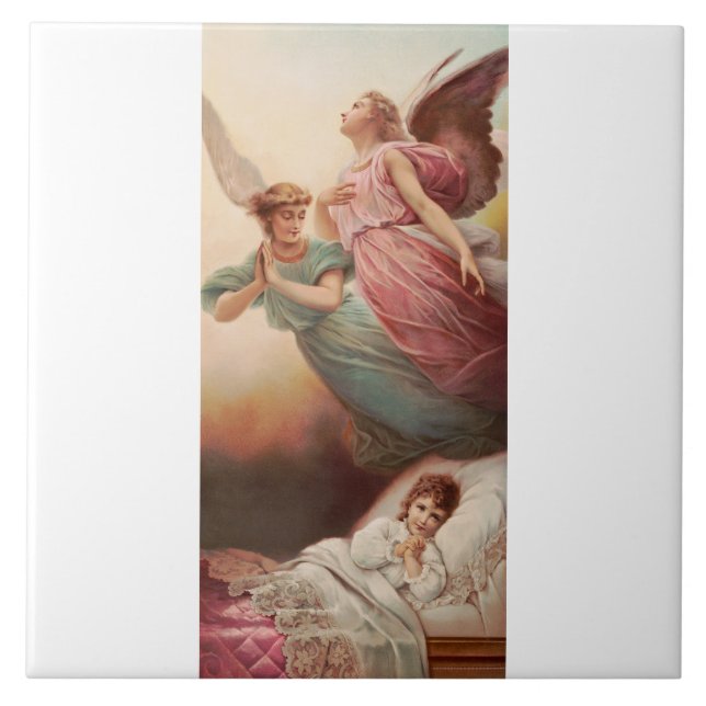 Azulejo Ángeles guardianes con niños (Frente)