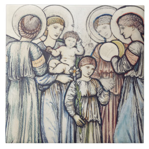 Azulejo Ángeles y niños por Sir Edward Burne-Jones