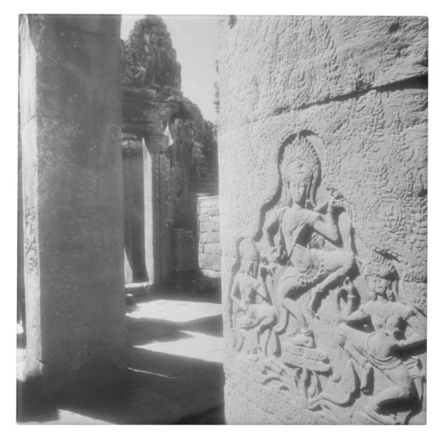 Azulejo Angkor Camboya, Apsara Talla El Bayon 2 (Frente)