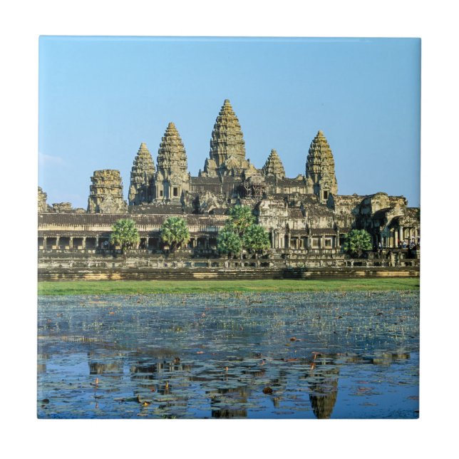 Azulejo Angkor Wat y reflexión en el lago - Camboya (Frente)