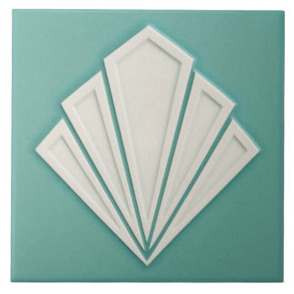 Azulejo Angular Fan Style Art Deco Ceramic