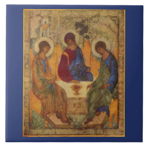 Azulejo Ángulos De La Trinidad En La Mosca Cerámica Mamre