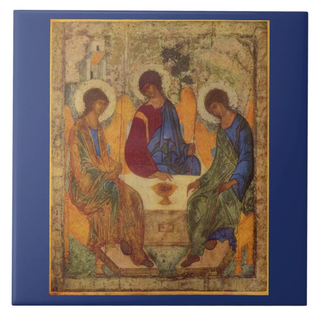 Azulejo Ángulos De La Trinidad En La Mosca Cerámica Mamre (Frente)