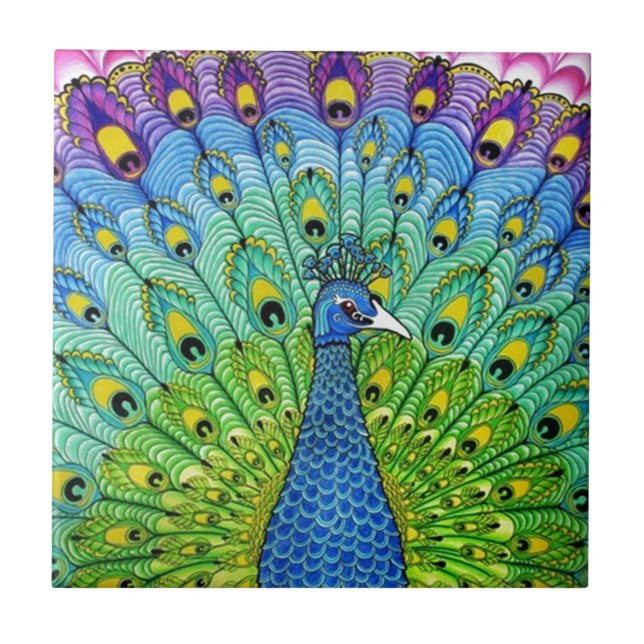 Azulejo Animación de pájaro de Peacock (Frente)
