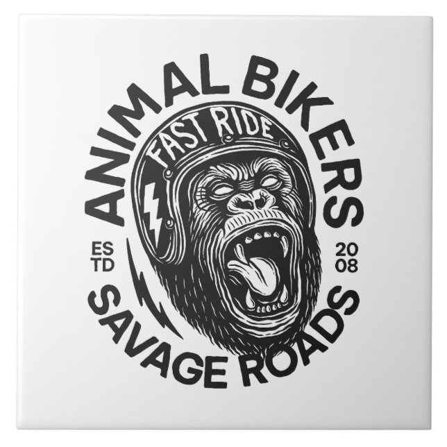 Azulejo Animal Bikers (Frente)
