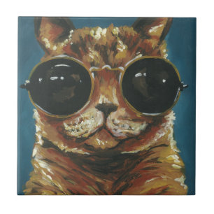 Azulejo Animal de Dapper  Gatitos En Lentes De Sol