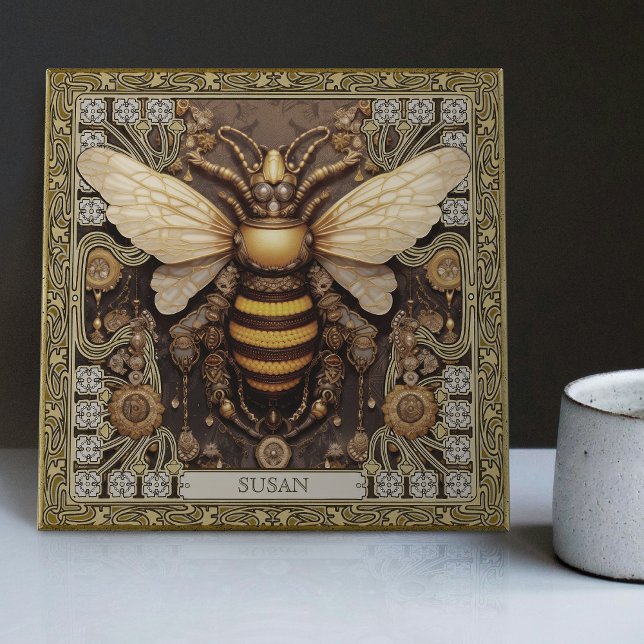 Azulejo Animal de espíritu de abeja tribal personalizado (Subido por el creador)