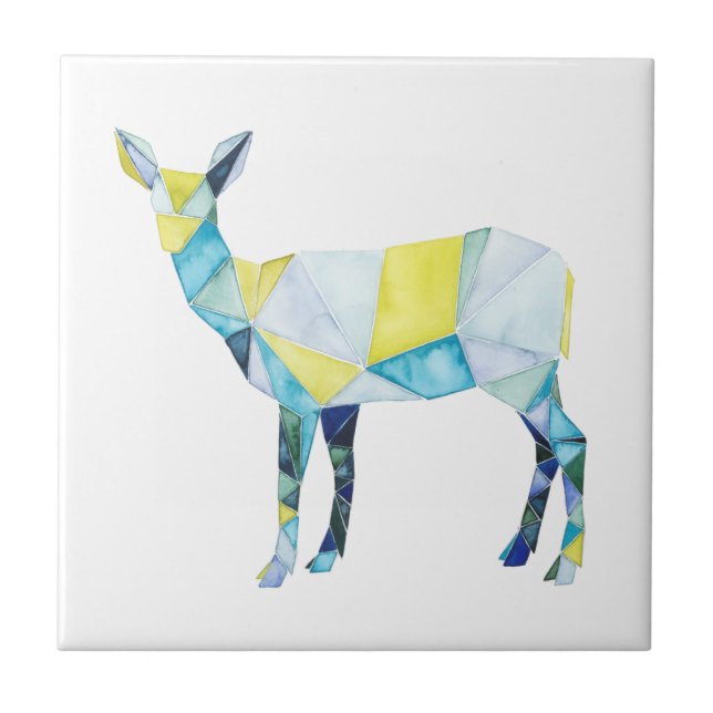 Azulejo Animal de venado geométrico (Frente)
